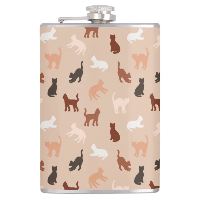 Cat silhouette hip flask (Front)