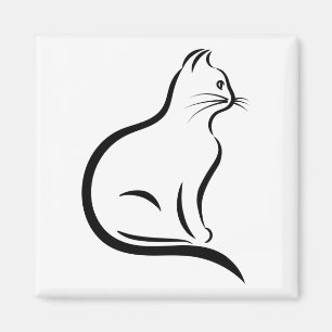 Cat silhouette illustration magnet