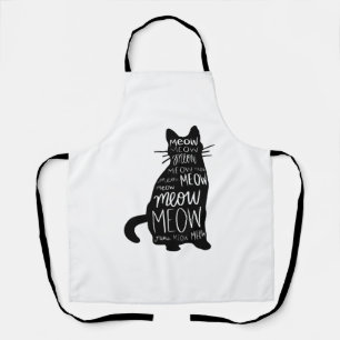 Cat Silhouette Meow Apron