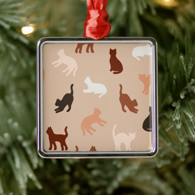 Cat silhouette metal ornament (Tree)