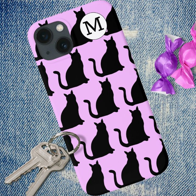 Cat Silhouette Monogram  Case-Mate iPhone Case (Creator Uploaded)