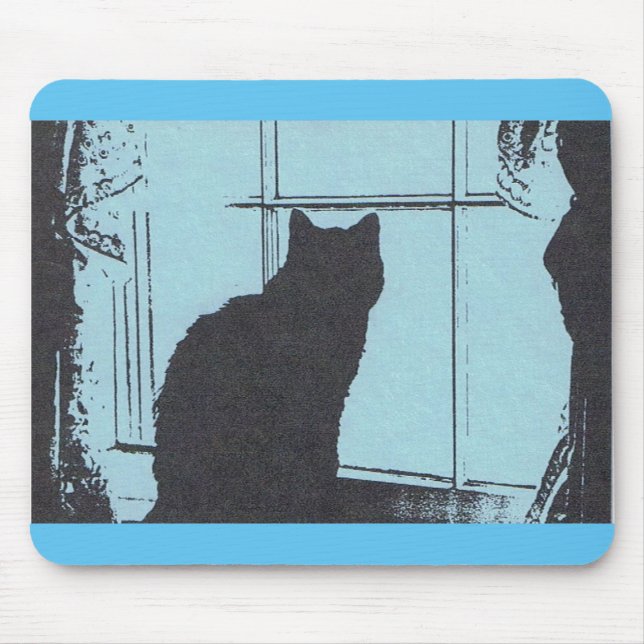Cat Silhouette Mouse Pad (Front)