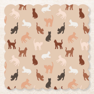 Cat silhouette paper coaster