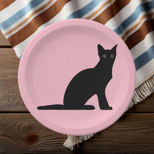 Cat Silhouette Paper Plates