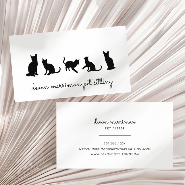 Cat Silhouette Pet Sitter Business Card (Creator Uploaded)