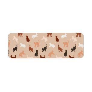 Cat silhouette return address label