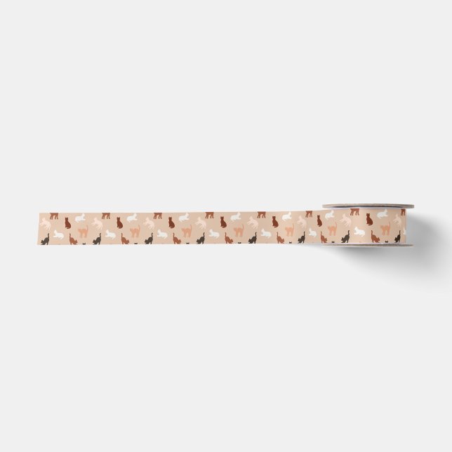 Cat silhouette satin ribbon (Front)