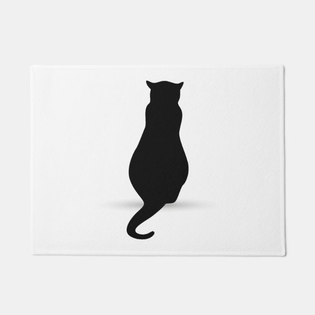 Cat silhouette silhouettes doormat (Front)