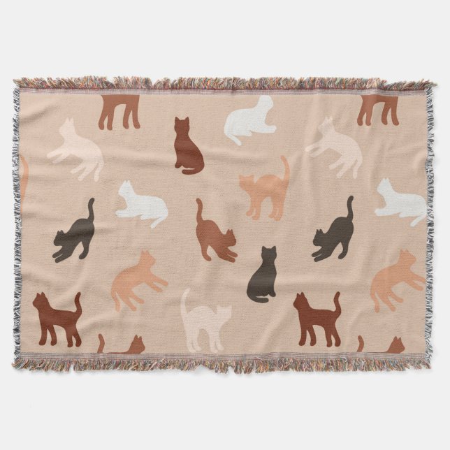 Cat silhouette throw blanket (Front)
