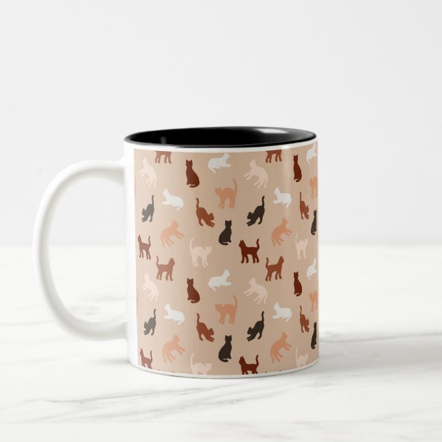 Cat silhouette Two-Tone coffee mug (Left)