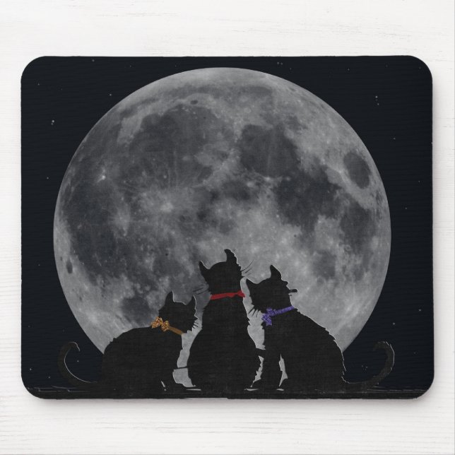 Cat Silhouettes Mouse Pad (Front)