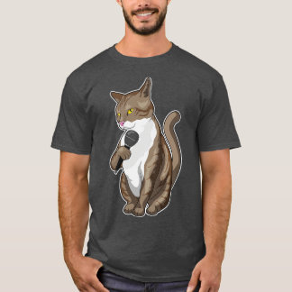 Cat Singer Microphone Music T-Shirt