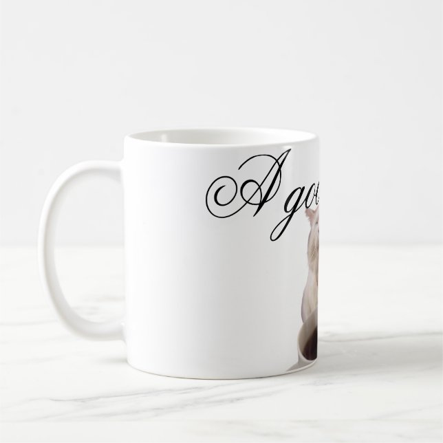 Cat sipping coffee mug (Left)