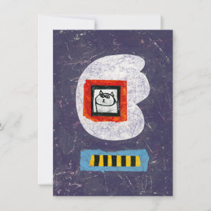 Cat Sits For Yearbook Photo Greeting Card