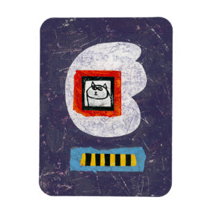 Cat Sits For Yearbook Photo Refrigerator Magnet