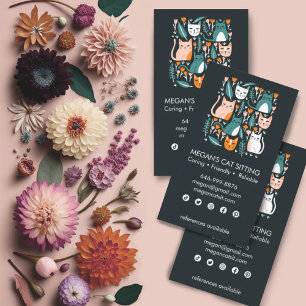 Cat Sitter Cute Colourful Kittens Cats Veterinary  Business Card