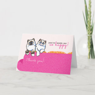 Cat Sitter Thank You Ragdoll Couch Pink Card