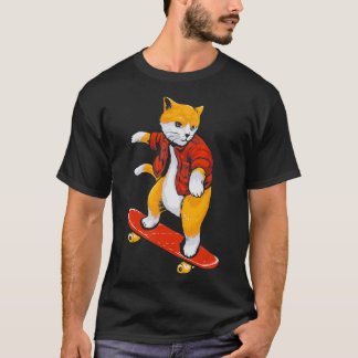 Cat skater cat skateboard cat lover i love dogs  T-Shirt