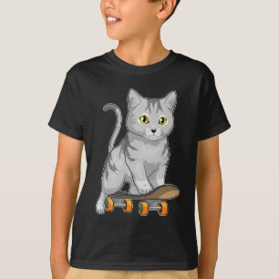 Cat Skater Skateboard Sports T-Shirt