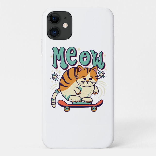 Cat Skating Meow Case-Mate iPhone Case (Back)