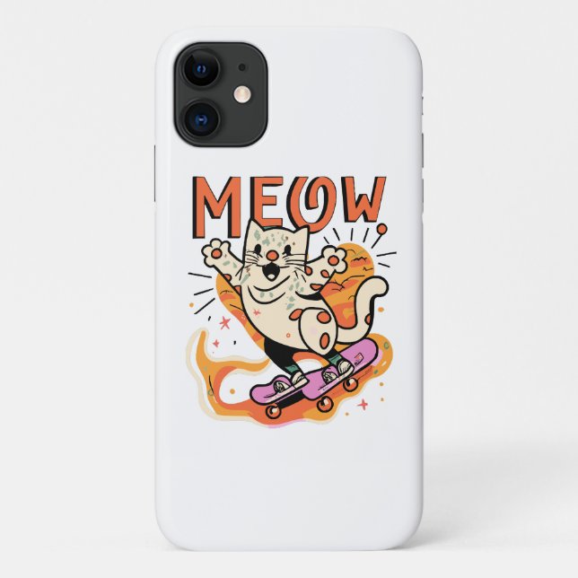 Cat Skating Meow Case-Mate iPhone Case (Back)