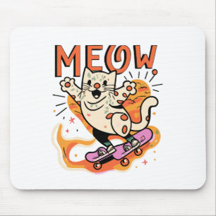 Cat Skating Meow Mouse Pad
