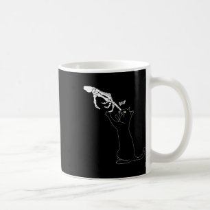 Cat Skeleton Hand Boop Cat Nose Funny Halloween Ou Coffee Mug