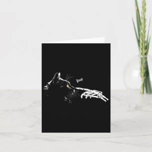 Cat Skeleton Hand Boop Halloween Cute Black Cats P Card