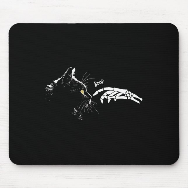 Cat Skeleton Hand Boop Halloween Cute Cats Pet Kit Mouse Pad (Front)