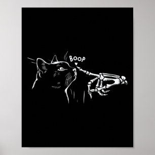 Cat Skeleton Hand Boop Halloween Pet Women Girls K Poster