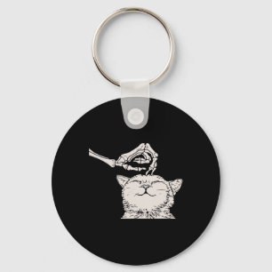 Cat Skeleton Hand Lazy Halloween Costume Cool Bone Key Ring