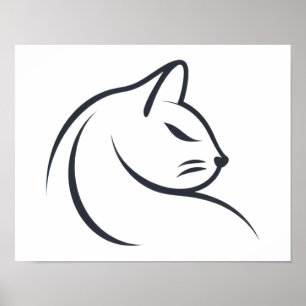  Cat sketch  Small Poster