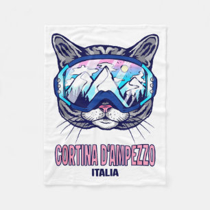 Cat ski goggles mountain panorama cortina fleece blanket