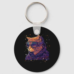 Cat Ski Snowboard Goggles Funny Skiing Snowboardin Key Ring