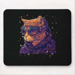 Cat Ski Snowboard Goggles Funny Skiing Snowboardin Mouse Pad