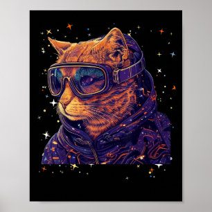 Cat Ski Snowboard Goggles Funny Skiing Snowboardin Poster