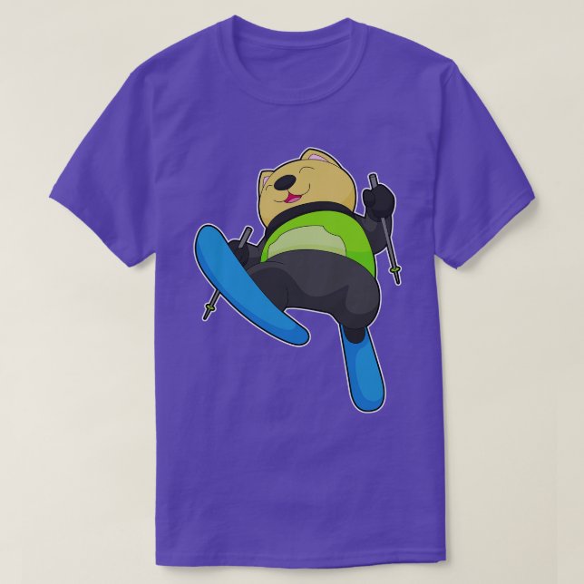 Cat Skier Ski Winter sports T-Shirt (Design Front)