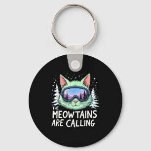 Cat skiing adventure the meowtains are calling key ring
