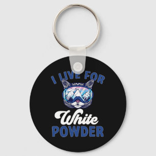 Cat Skiing Outfit I Live For White Powder Nordic S Key Ring