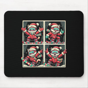 Cat Skiing Snowboard Winter Mountain Xmas Trip Pho Mouse Pad