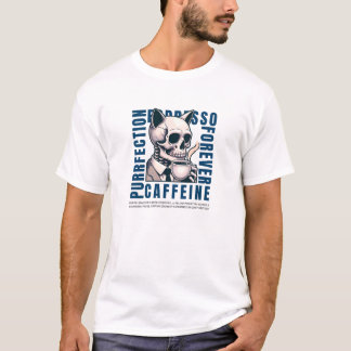 Cat Skull Caffeine Connoisseur - Eternal Coffee T-Shirt