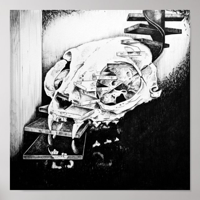 Cat Skull Descending Staircase Poster (Front)