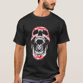 Cat Skull Eternal Love - Vintage Graphic Cat Kitte T-Shirt