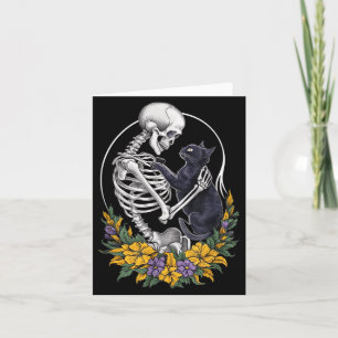 Cat Skull Kitten Cute Skeleton Halloween Men Women Card