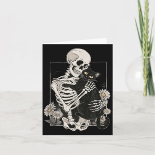 Cat Skull Kitten Cute Skeleton Halloween Men Women Card