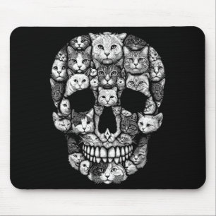 Cat Skull Kitty Skeleton Halloween Costume Cat Mouse Pad