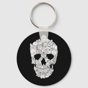 Cat Skull - Kitty Skeleton Halloween Costume Idea  Key Ring