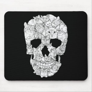 Cat Skull - Kitty Skeleton Halloween Costume Idea  Mouse Pad