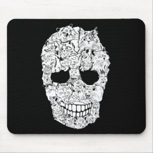 Cat Skull Kitty Skeleton Halloween Costume Scary C Mouse Pad