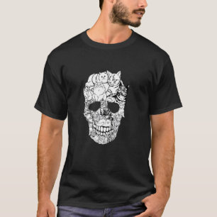Cat Skull Kitty Skeleton Halloween Costume Skull C T-Shirt